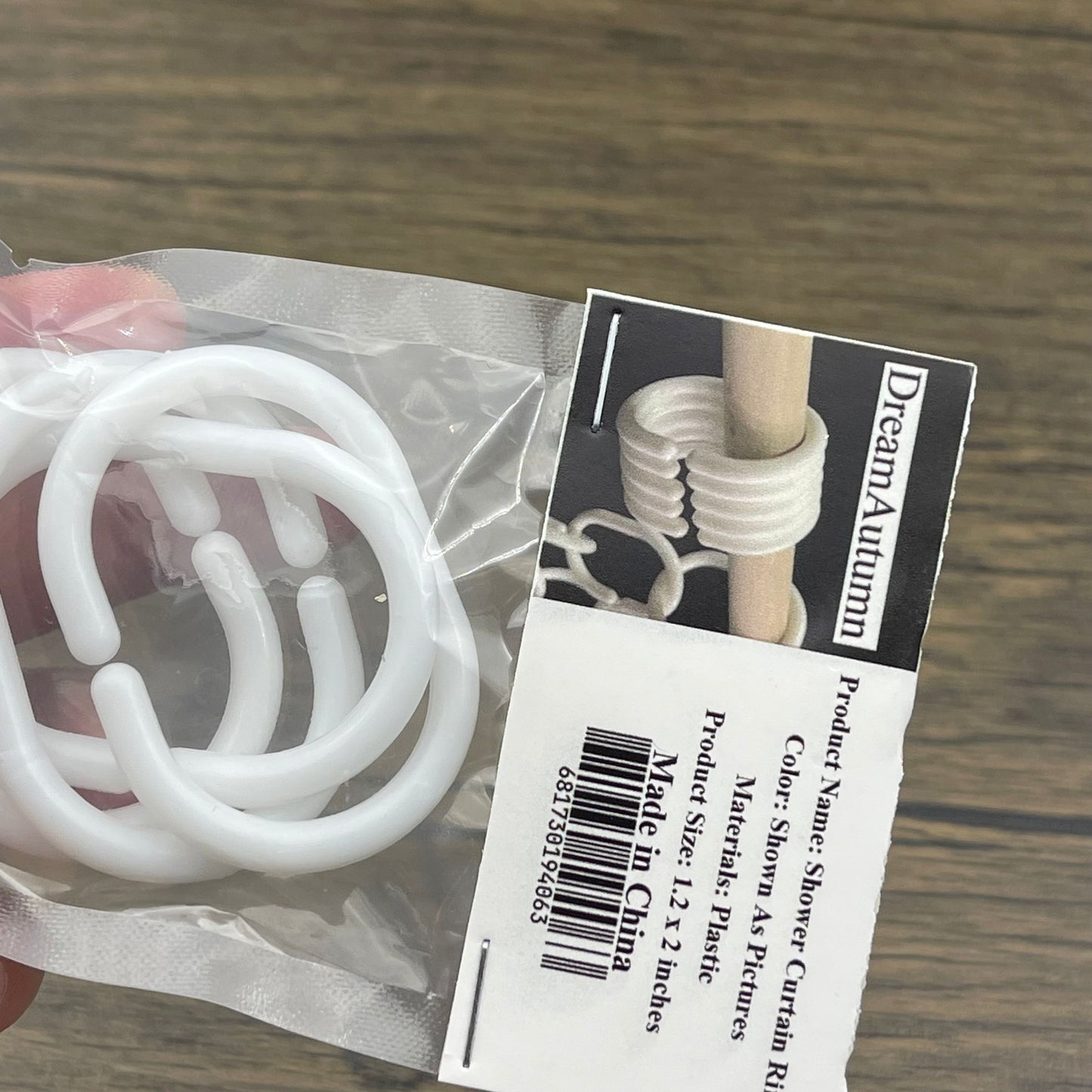 DreamAutumn White Plastic C Shape Bath Shower Ring Loop Bendable Bathroom Curtain Hooks