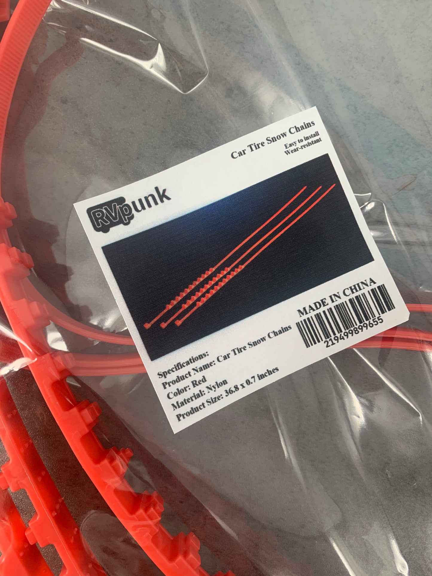 RVpunk Snow Chains, for Car Universal Anti-Skip Chains for SUV/Truck Winter Anti-Slip Snow Chain