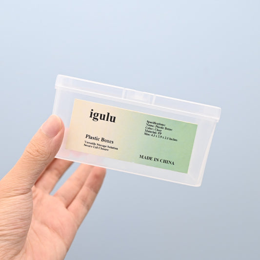 igulu 1 PC Clear PP Plastic Boxes Storage Box with Lid for Kitchen Office Storage