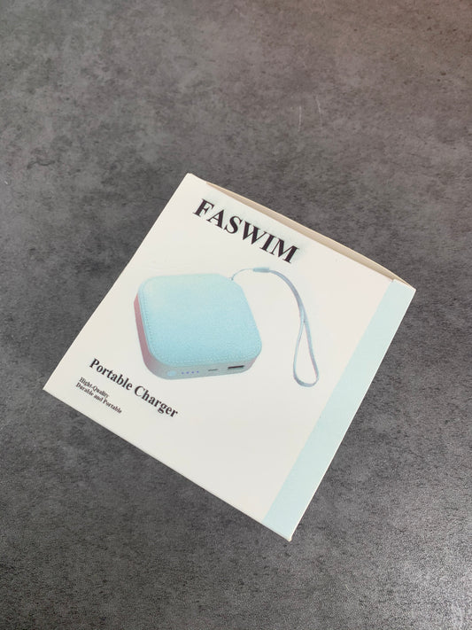 FASWIM Mini Power Bank Portable Large Capacity Power Bank Blue23.99