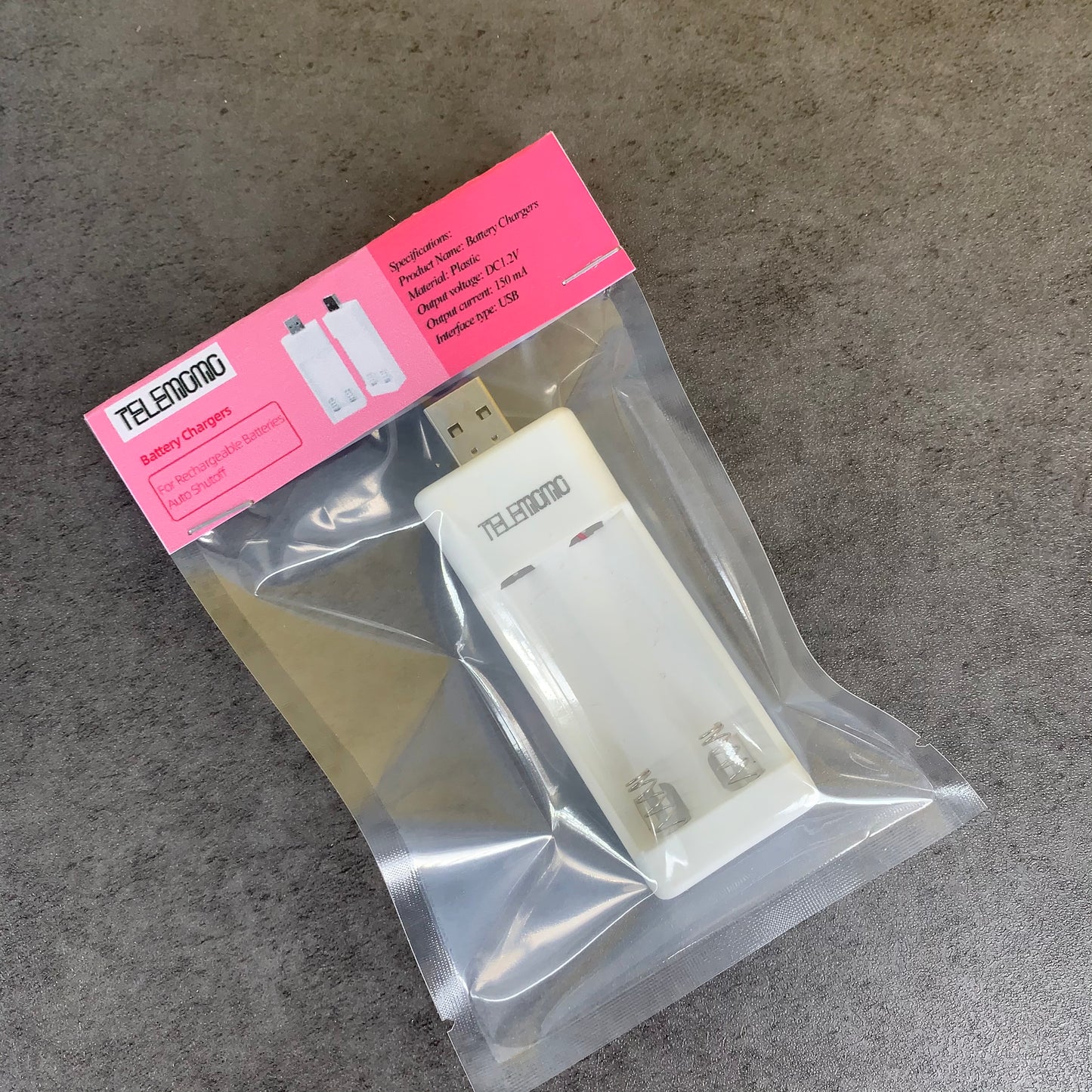 TELEMOMO Strong and Durable White Battery Charger