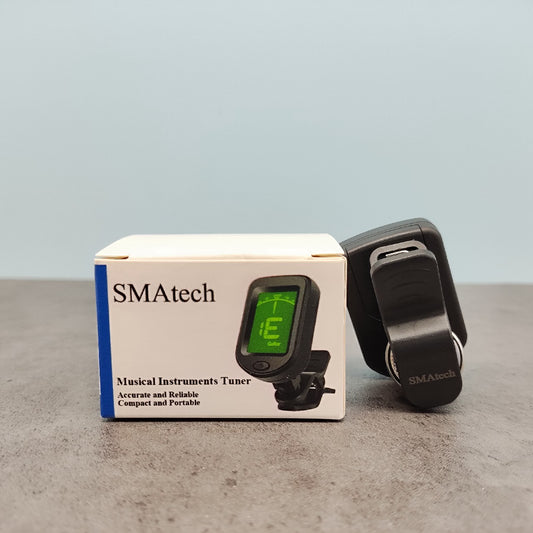SMAtech Clip On Tuner for Guitar, Bass, Ukelele, Musical Instruments Tuner, Black
