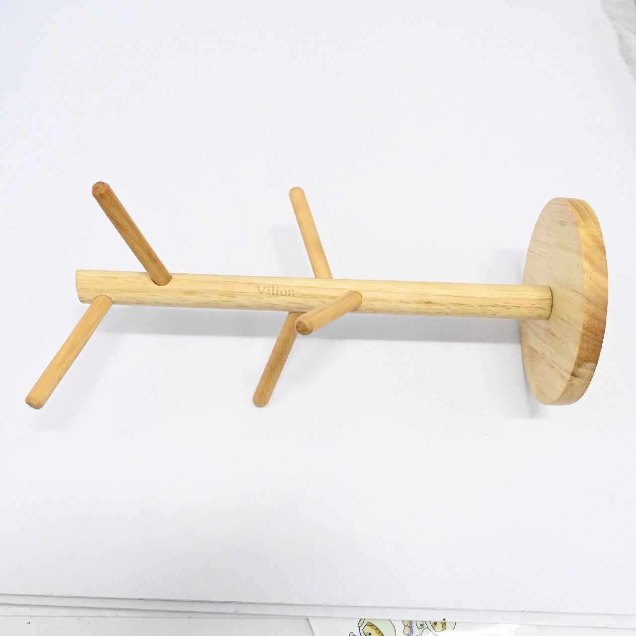 Vilion Wooden Mug Holder Tree Coffee Mug Tea Cup Organizer with 6 Hooks