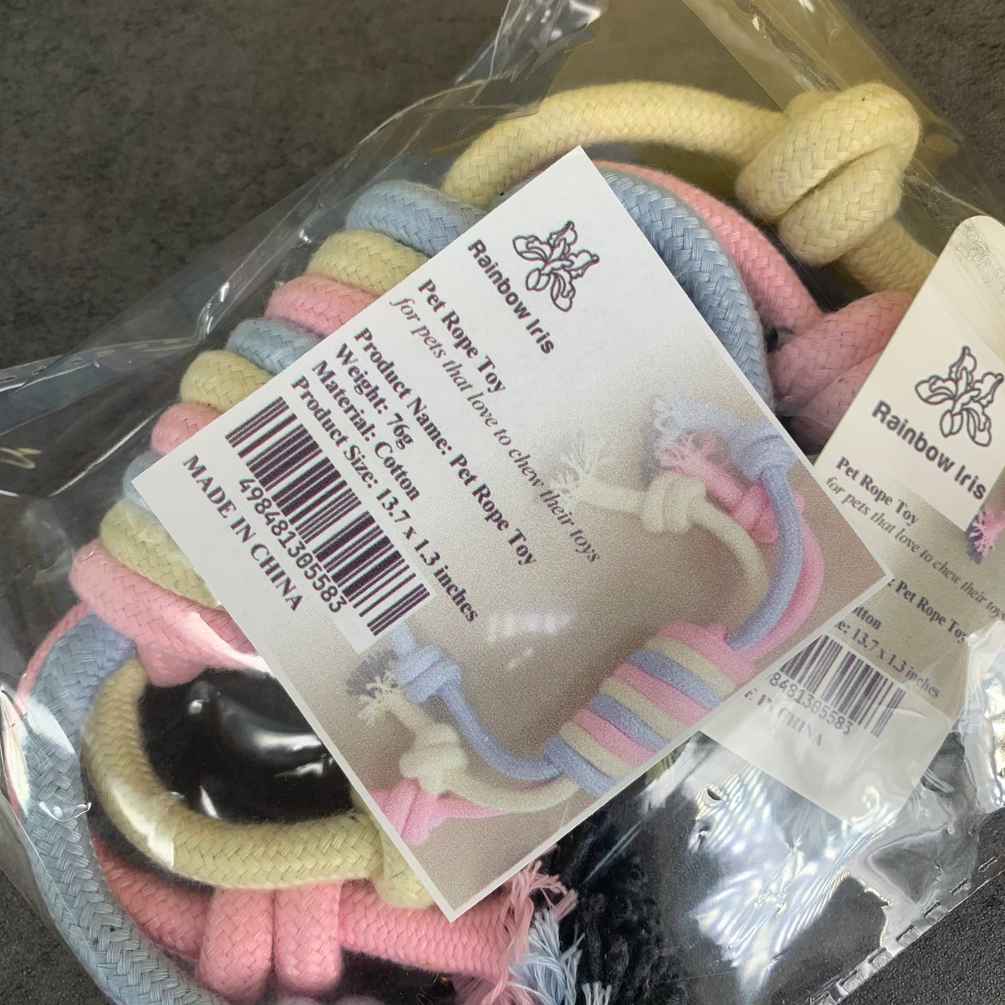 RAINBOW IRIS Cotton Pet Rope Toy Pet Chew Toy for Dogs