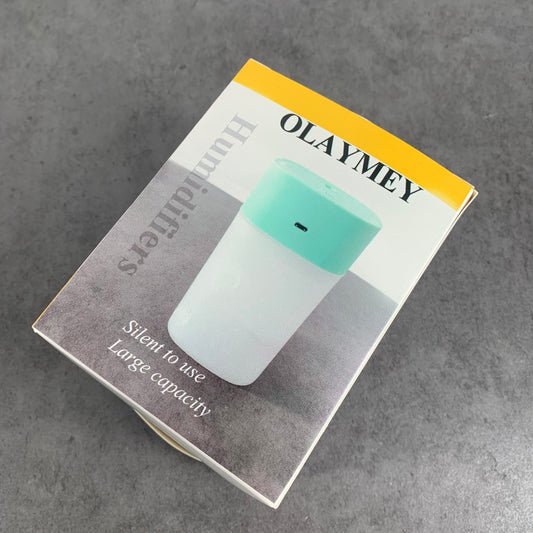OLAYMEY USB Humidifier, Colorful Light 400ml Humidifier, Large Fog Volume Humidifier Green
