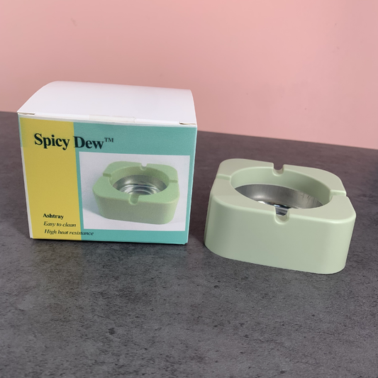 Spicy Dew Square Ashtray Thickened Ashtray For Living Room Terrace Outdoor Decoration In Green