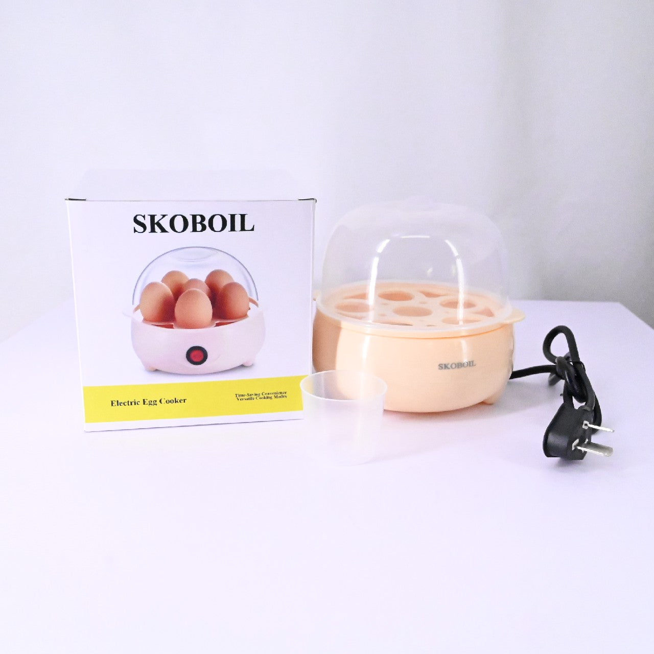 SKOBOIL Auto Shut Off Single Stack Electric Egg Cookers and Poacher for Home Use