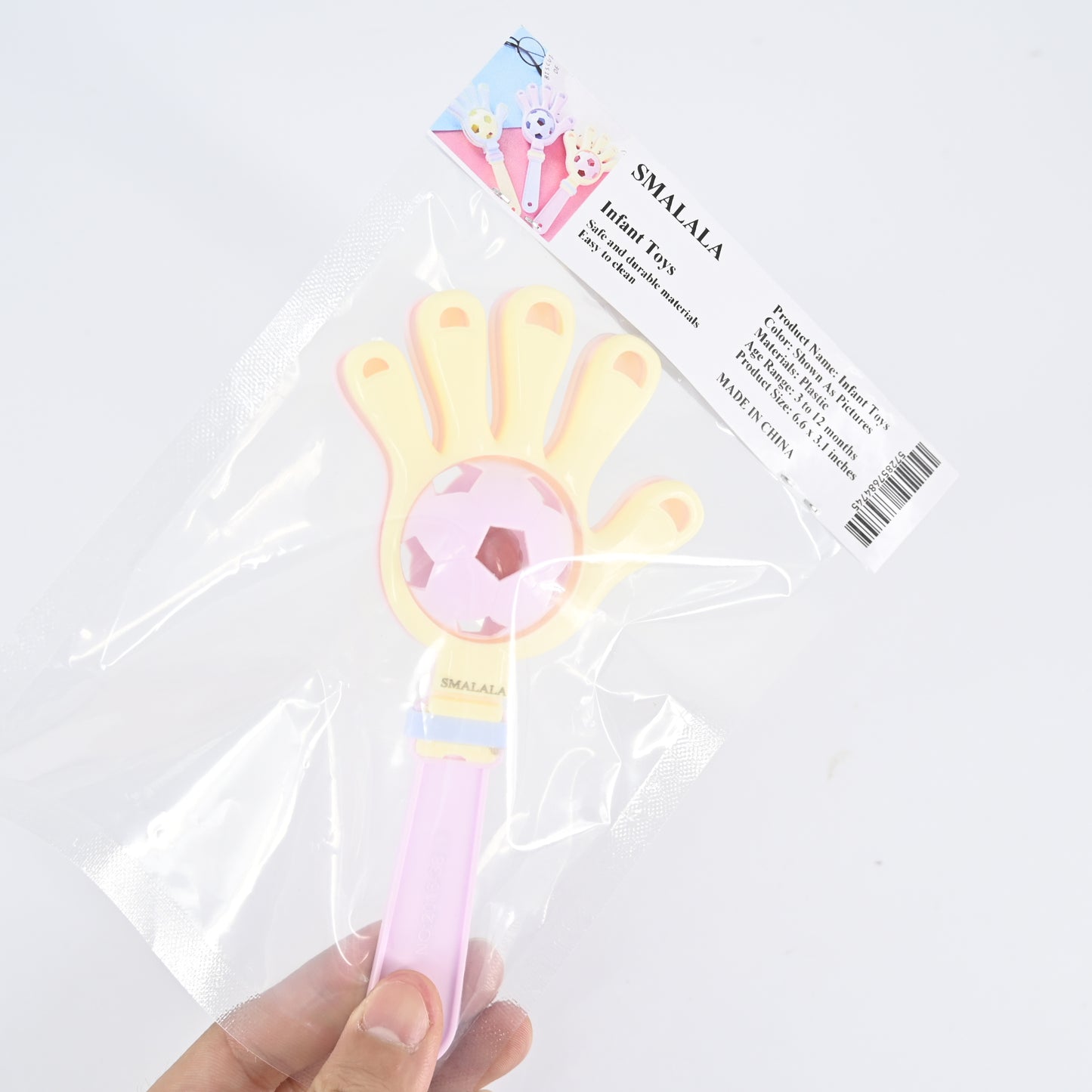 SMALALA Creative Funny Durable and Safe Infant Bell Toy Colorful Hand Clapper