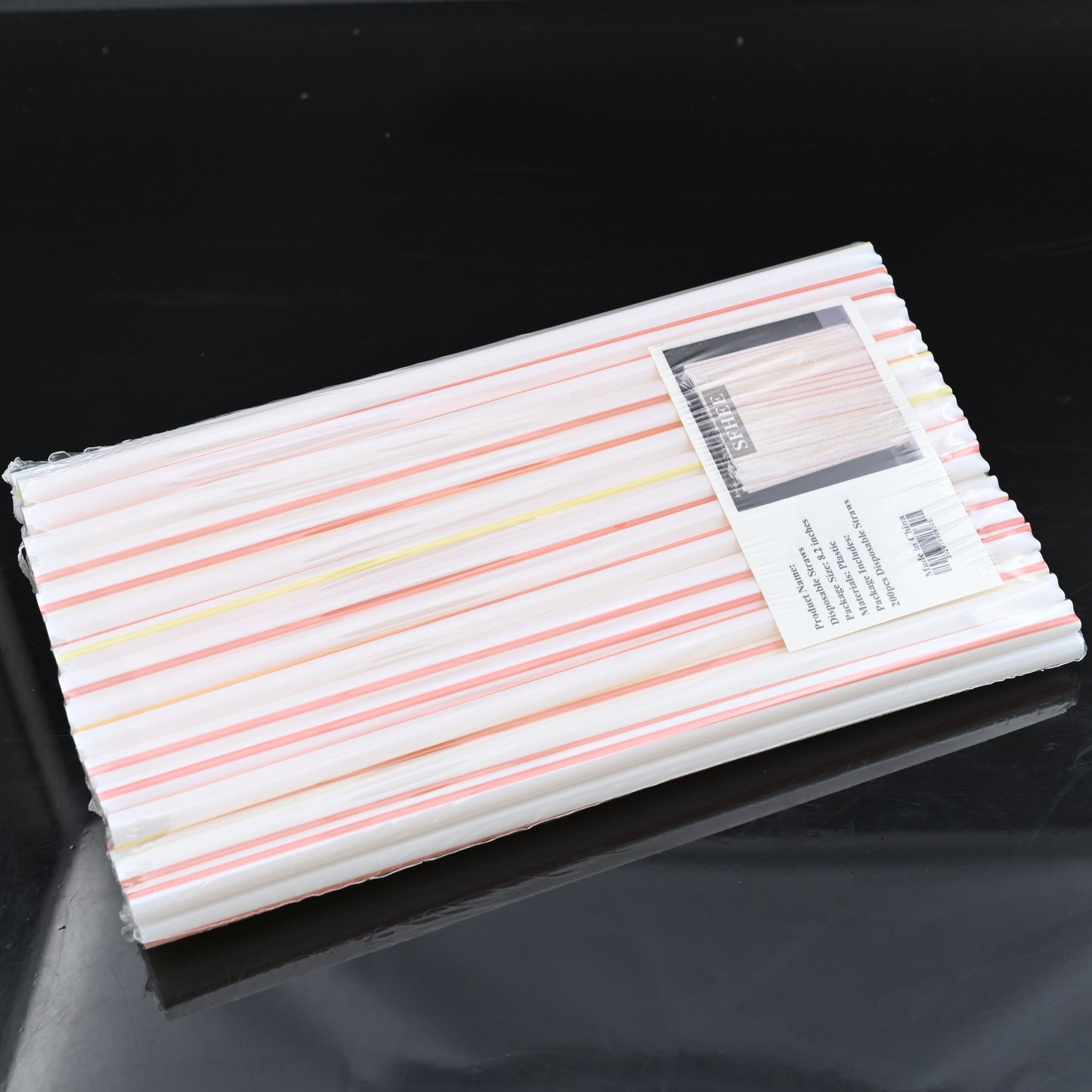 SFHEE 200PCS Disposable Plastic Drinking Straws