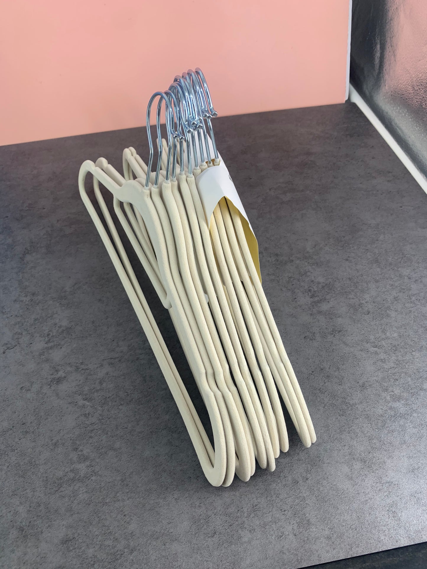 TooTcps 10 Pcs High-Grade Flocking Hanger Magic Hanger Seamless Non-Slip Adult Organizer Storage Non-Slip Plastic Hanger