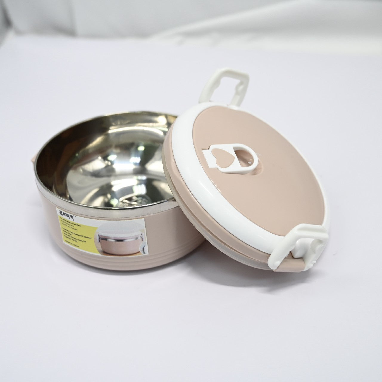 Stainless Steel Round Insulated Container Lunch Box for Food In PInk