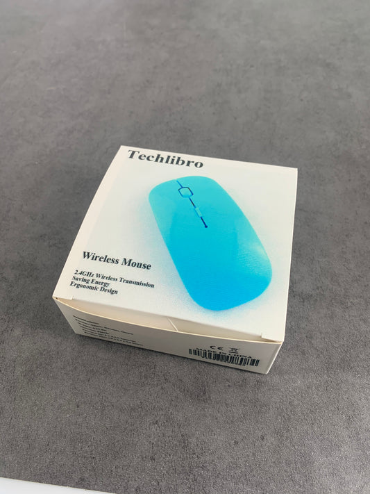 Techlibro Portable Wireless Mouse for Laptop, Mac, Desktop in Blue