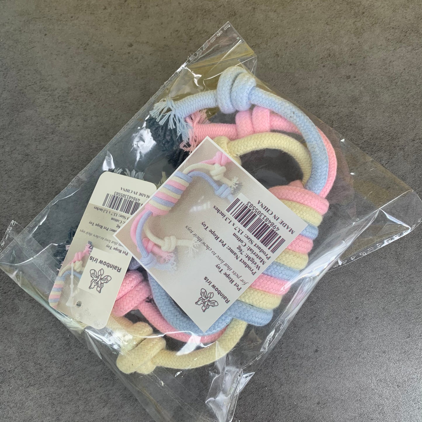RAINBOW IRIS Cotton Pet Rope Toy Pet Chew Toy for Dogs