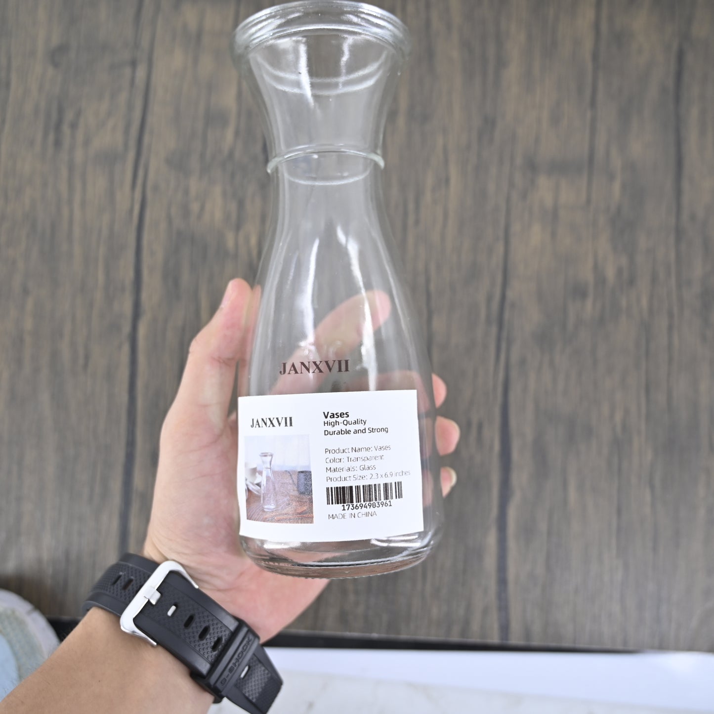 JANXVII Transparent Glass Vases for Plant Bottle Flower Pot