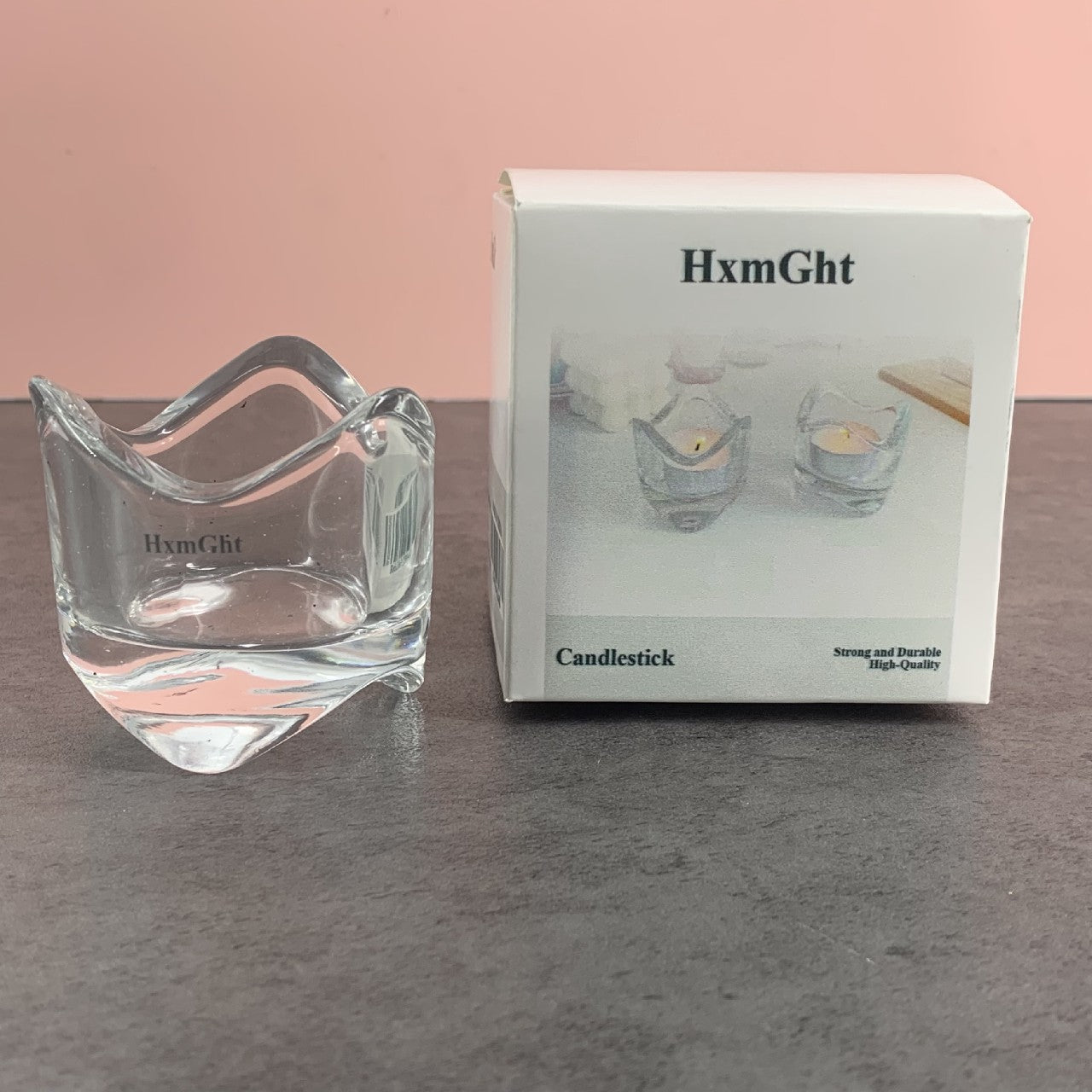 HxmGht Glass Candle Holder Fine Transparent Crystal Glass Candlestick Dining Home Decoration