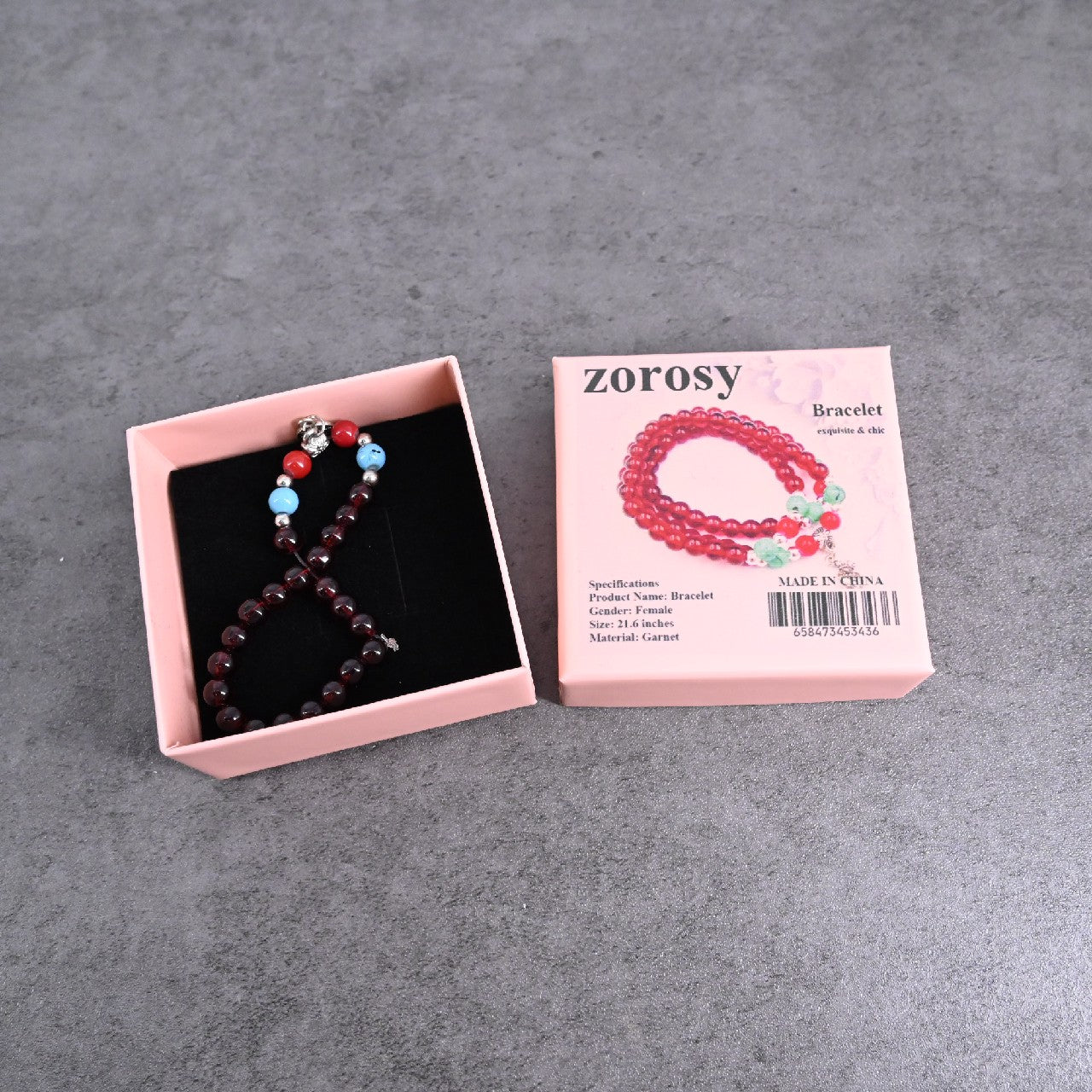 zorosy Red Garnet Bracelet Natural Garnet Bracelet Crystal Jewelry