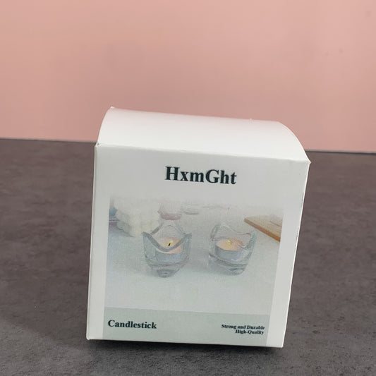 HxmGht Glass Candle Holder Fine Transparent Crystal Glass Candlestick Dining Home Decoration