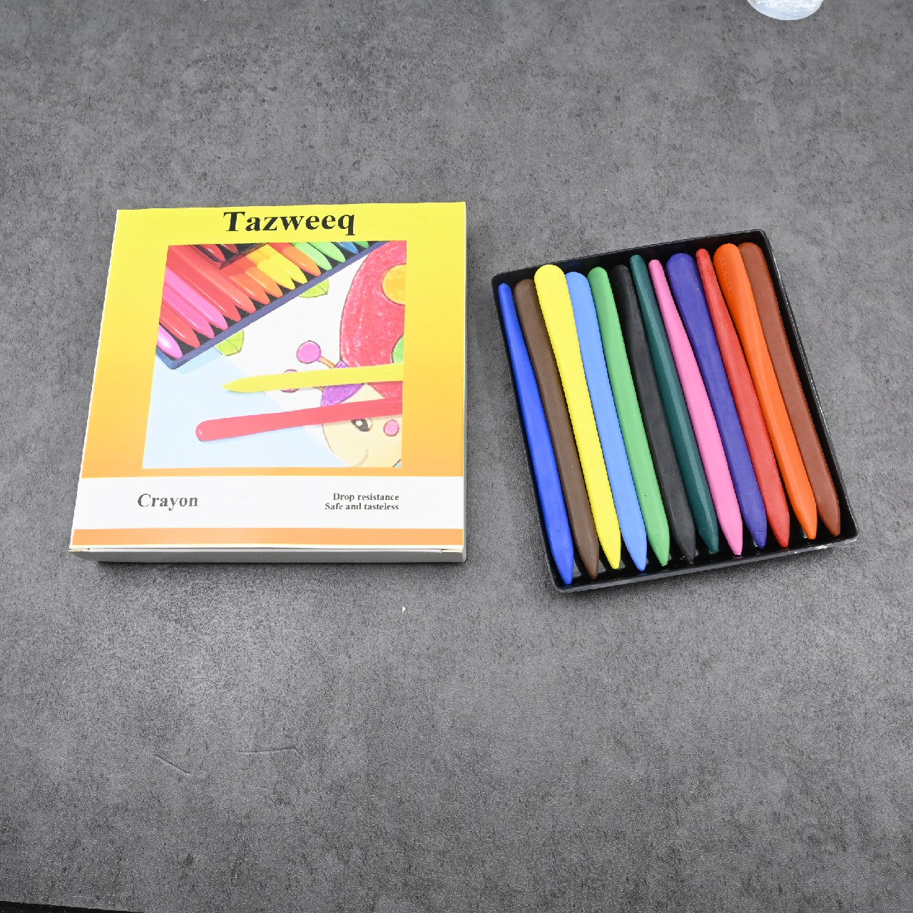 Tazweeq Washable Safe Crayons 12 Colors Non-Toxic Crayons Coloring Art Supplies