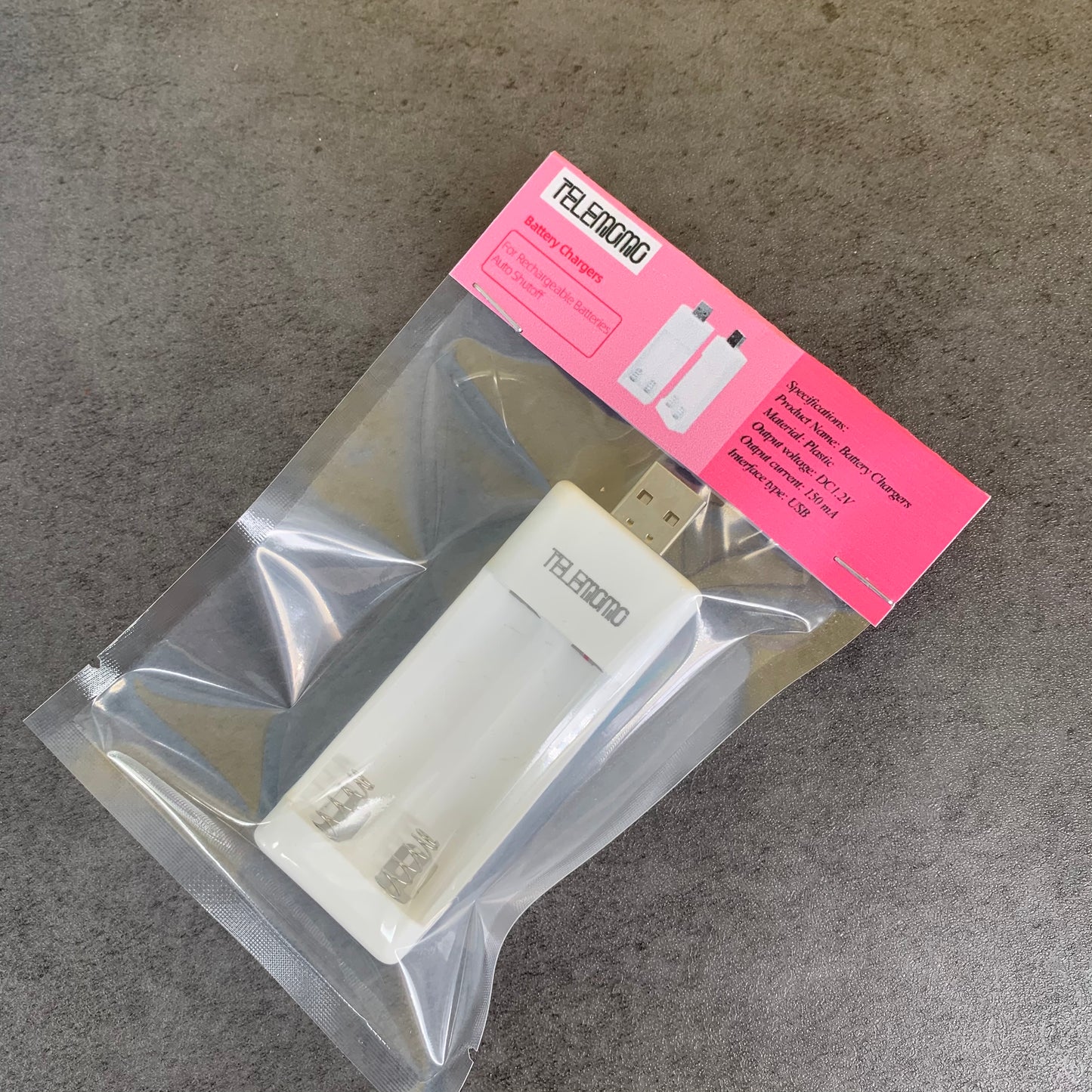 TELEMOMO Strong and Durable White Battery Charger