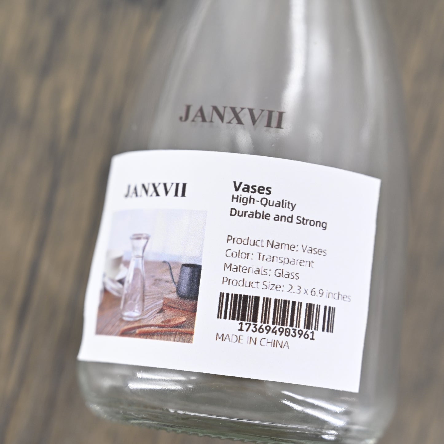 JANXVII Transparent Glass Vases for Plant Bottle Flower Pot