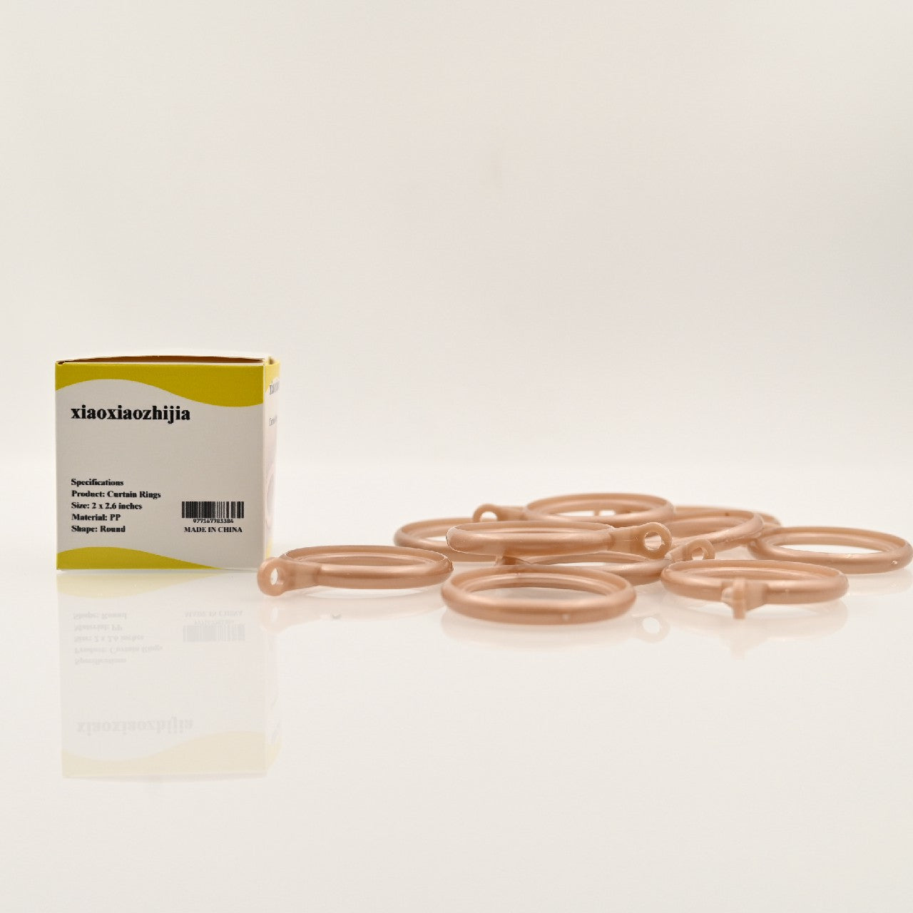 xiaoxiaozhijia PP Curtain Rings, Rose Gold, Durable and Easy to Install