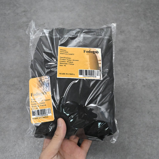 Fodogsh Women's Casual Summer Dress Short Sleeve Loose Cotton Dress