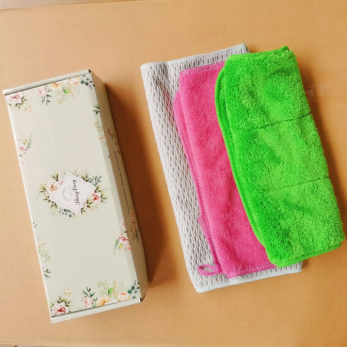 shinglung 3PCS Microfiber Towel Absorbent Kitchen Cleaning Cloth Household Cleaning Towel
