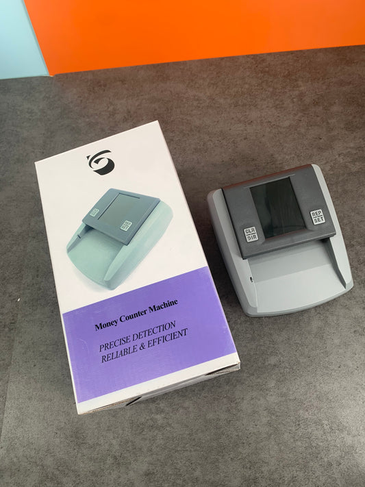 Grey Portable Money Counting Machine, 5.1*3.3*3.1 inches Counterfeit Bill Detector Machine For Small Business