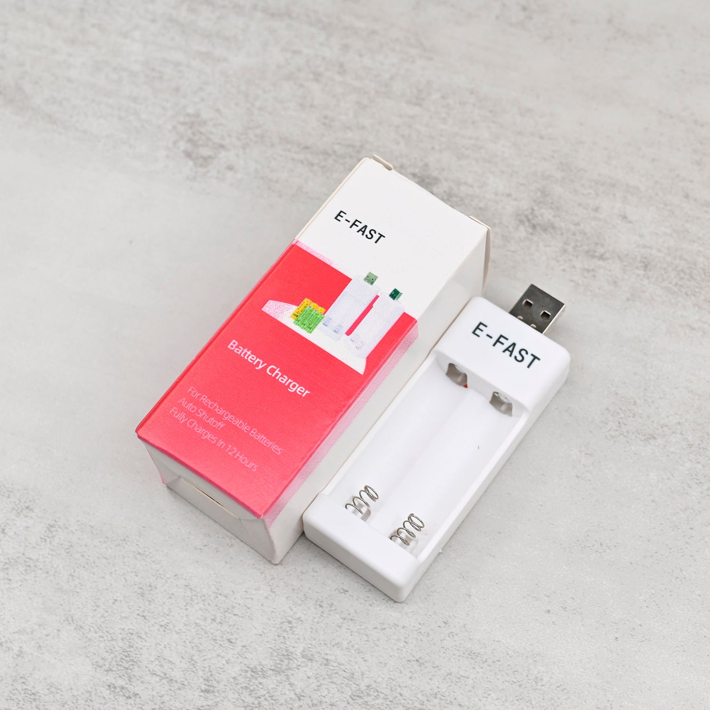 E-FAST Battery Charger 2 Slot Charger in White