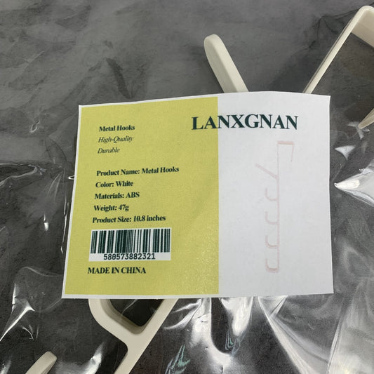 LANXGNAN Over The Door Metal Hooks for Hanging Towels Clothes Bags Hats In White