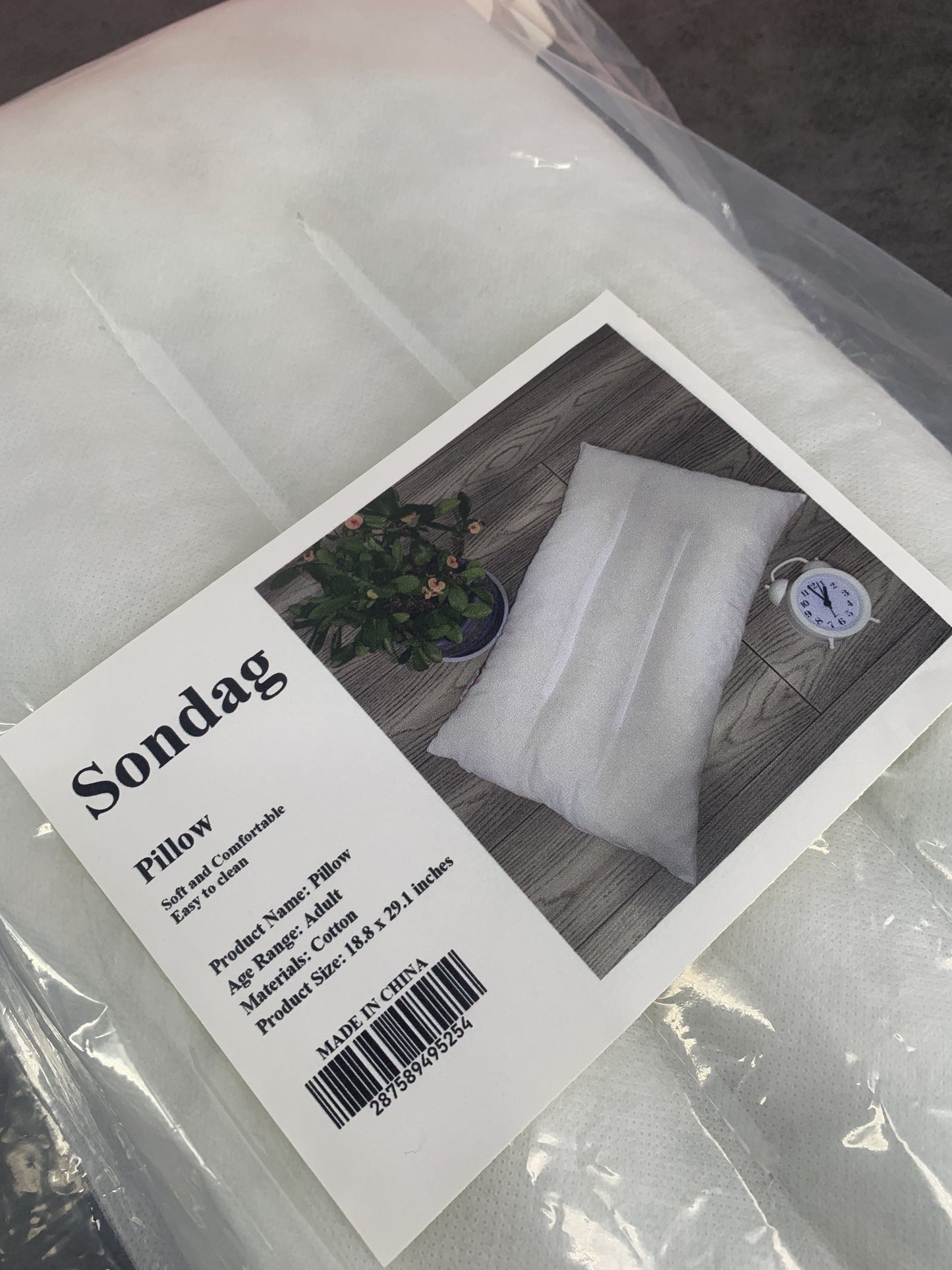 Sondag- Cotton Pillow Bedroom Bed Sleep Cervical Pillow