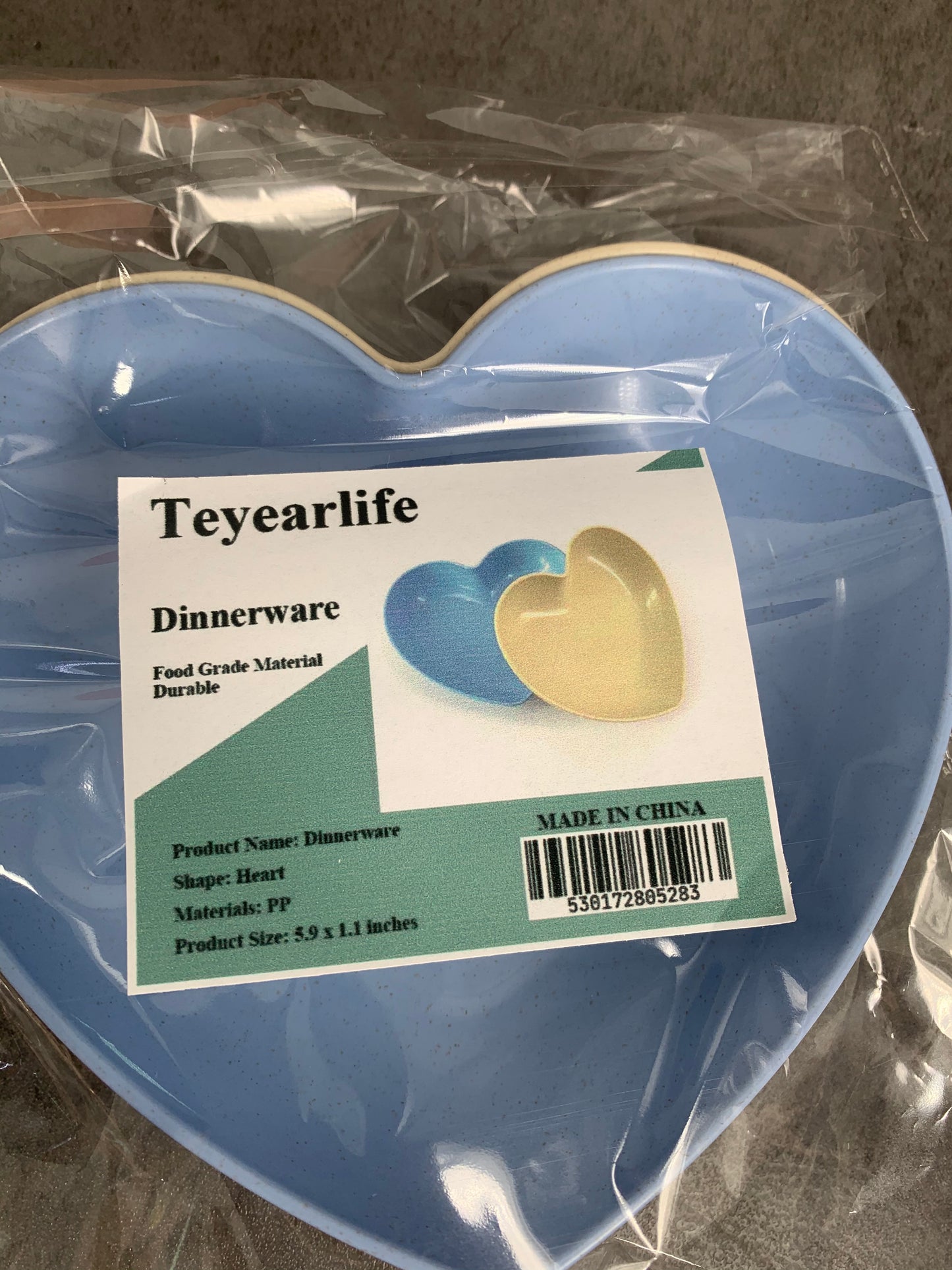 Teyearlife Heart Shaped Dinner Plates Salad Dessert Plate