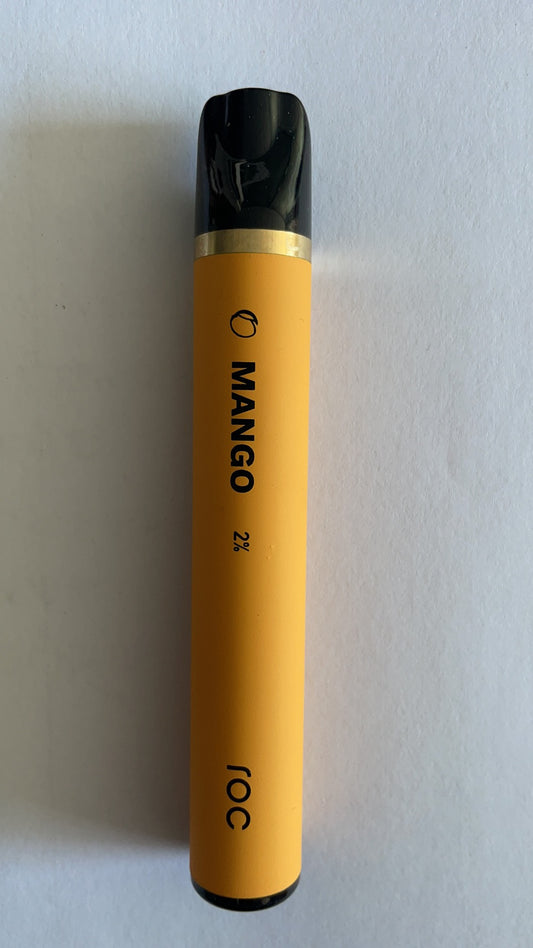 roc Light Nicotine mango Flavor Content E-cigarettes in yellow