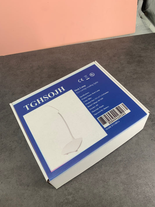TGHSOJH LED Desktop Reading Light Touch Control 5W Desk Light Blue for Study Office in White
