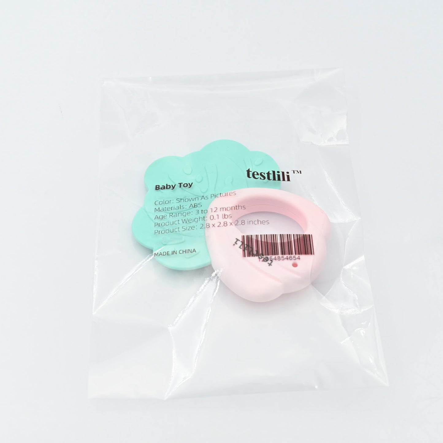 testlili Newborn Baby Rattles Grab Toys Chews Teethers Soft Rubber Bell Kid Toy