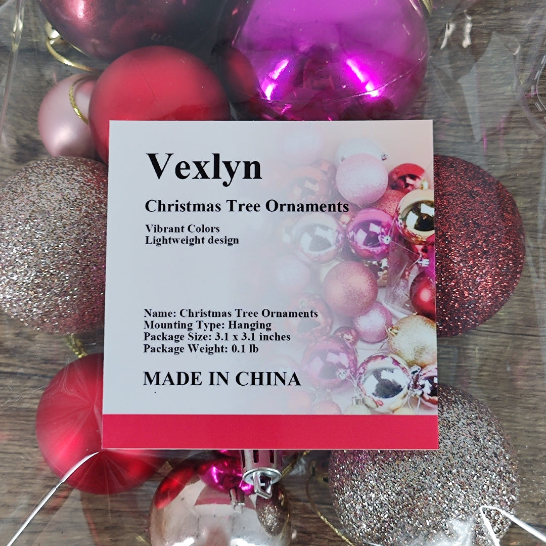 Vexlyn Glittering Cheer: Christmas Tree Ornaments - Sparkling Holiday Decorations for Festive Joy!