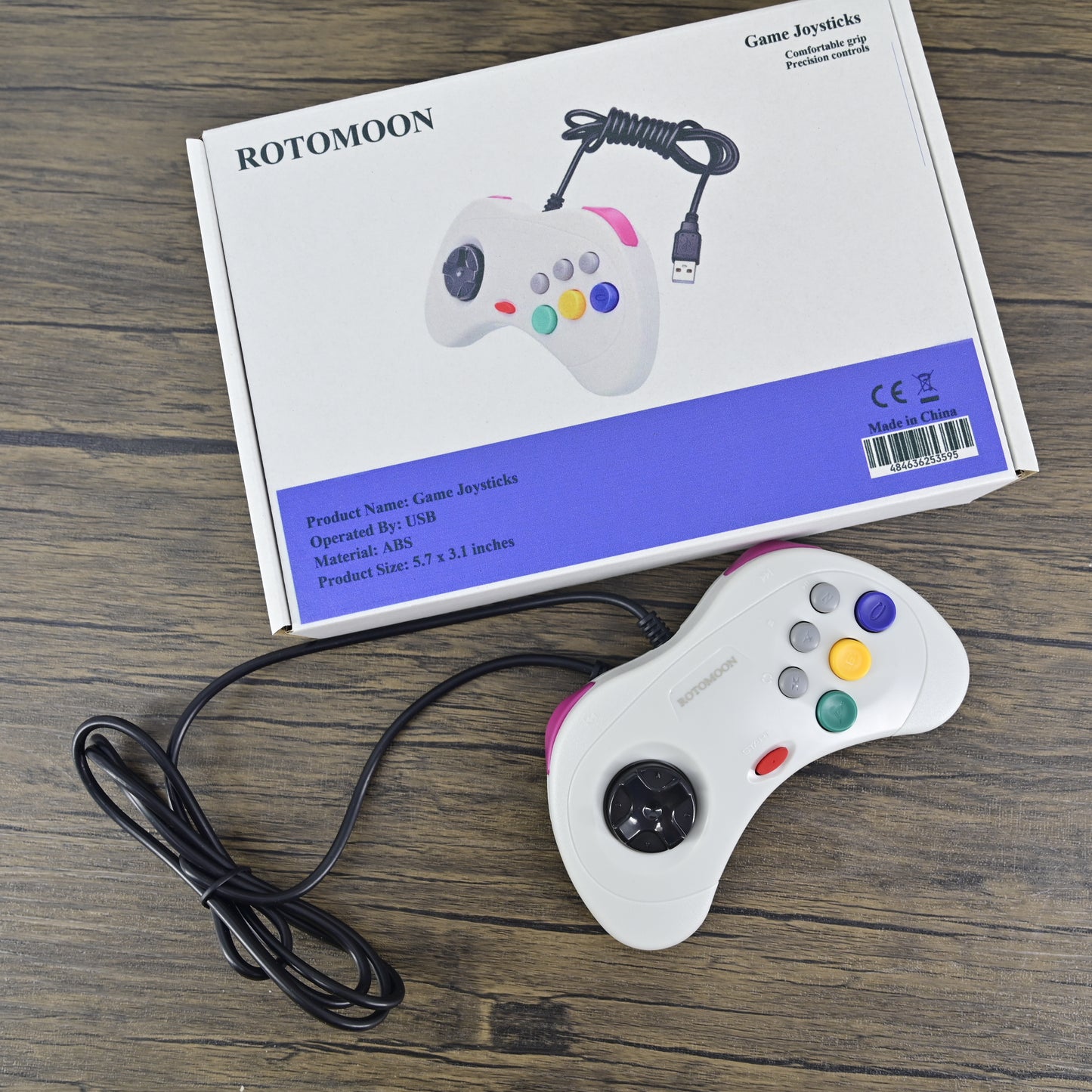 ROTOMOON USB Controller Gaming Joystick Gamepad Controller for PC Control Joystick