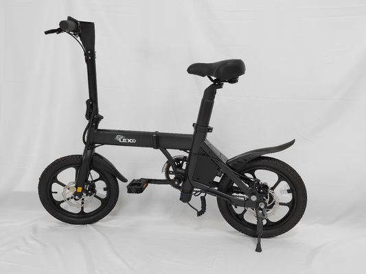 LEXGO Electric Bicycle, 16'' Electric Bike for Adults with 15.5MPH 250W Folding Electric Bike with Removable 36V 270WH Lithium-Ion Battery Throttle & Pedal Assist, LED Display, Black