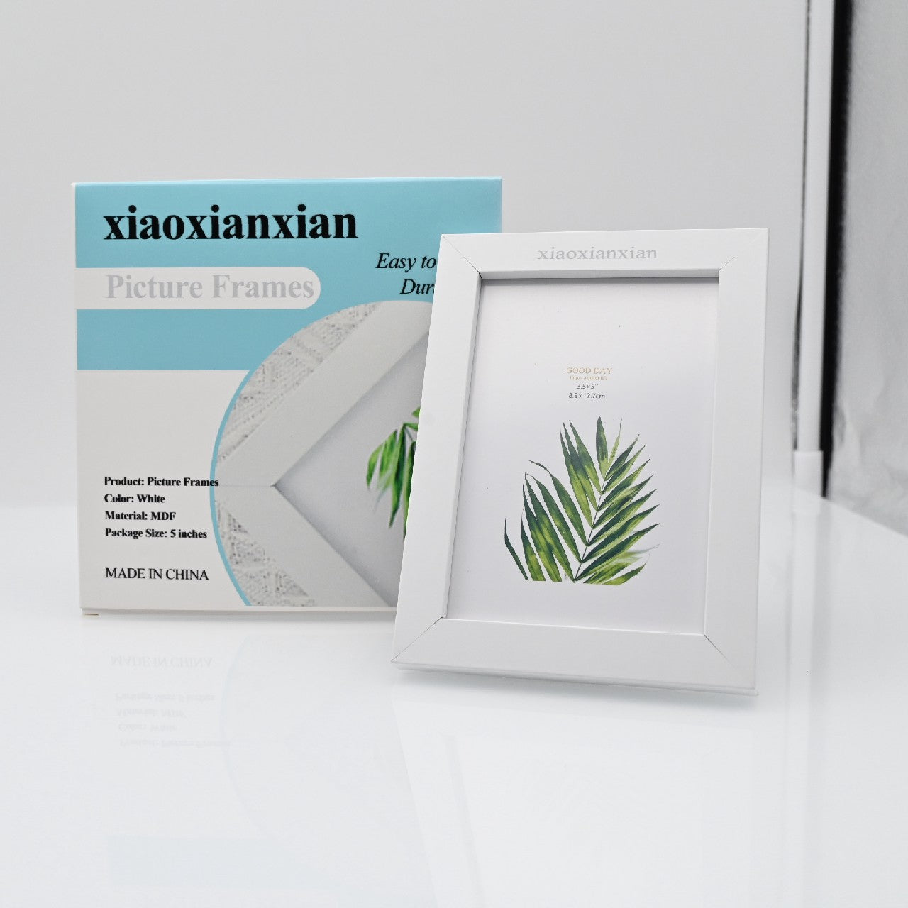 xiaoxianxian 5 Inches MDF Photo Frame Picture Frame In White for Room Ornament