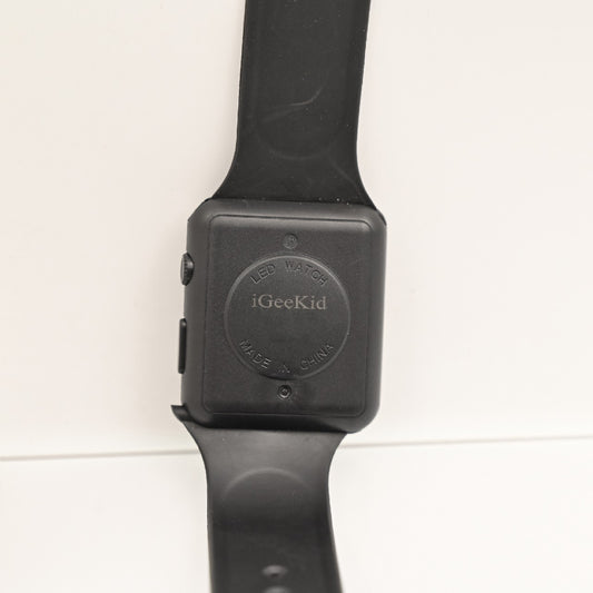 iGeeKid Smart Watch, Square LED Smart Digital Watch, Universal, Black