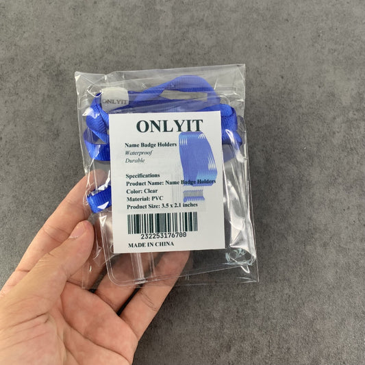 ONLYIT Waterproof Clear Name ID Badge Holders with Lanyard