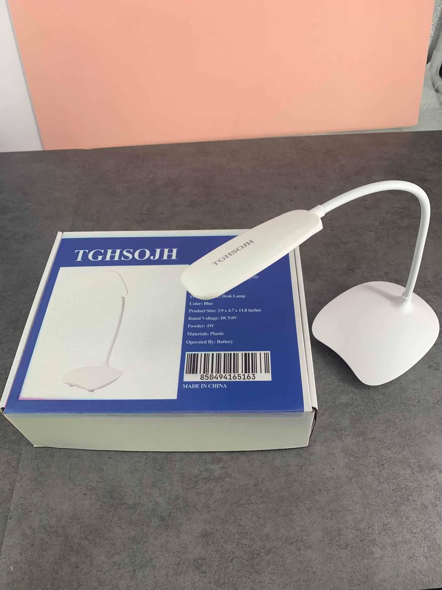 TGHSOJH LED Desktop Reading Light Touch Control 5W Desk Light Blue for Study Office in White