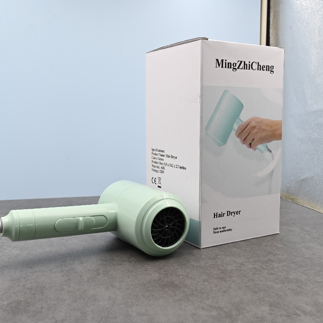 MingZhiCheng Green Hair Dryer Portable Hair Dryer Home-Use & Professional Blow Dryer