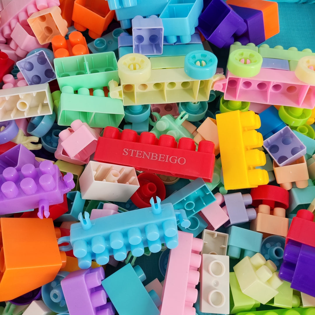 STENBEIGO Toy Building Blocks Toddler Block Toys with Storage Bag Gift Ideas for Kids
