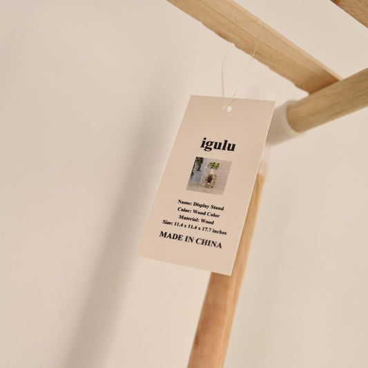 igulu 1 PC Wood Display Stand Easy-assemble with Reinforced ABS Connectors