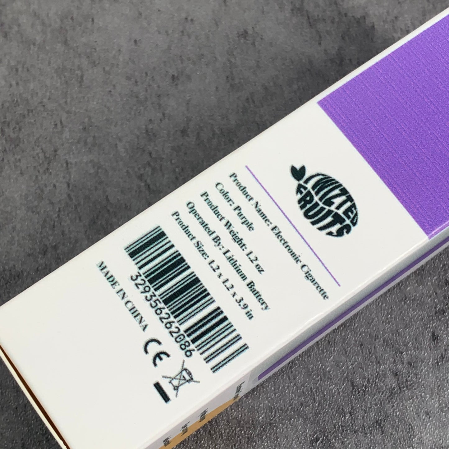 TWIZTED FRUITS Light Nicotine Grape Flavor Content E-cigarettes in Purple