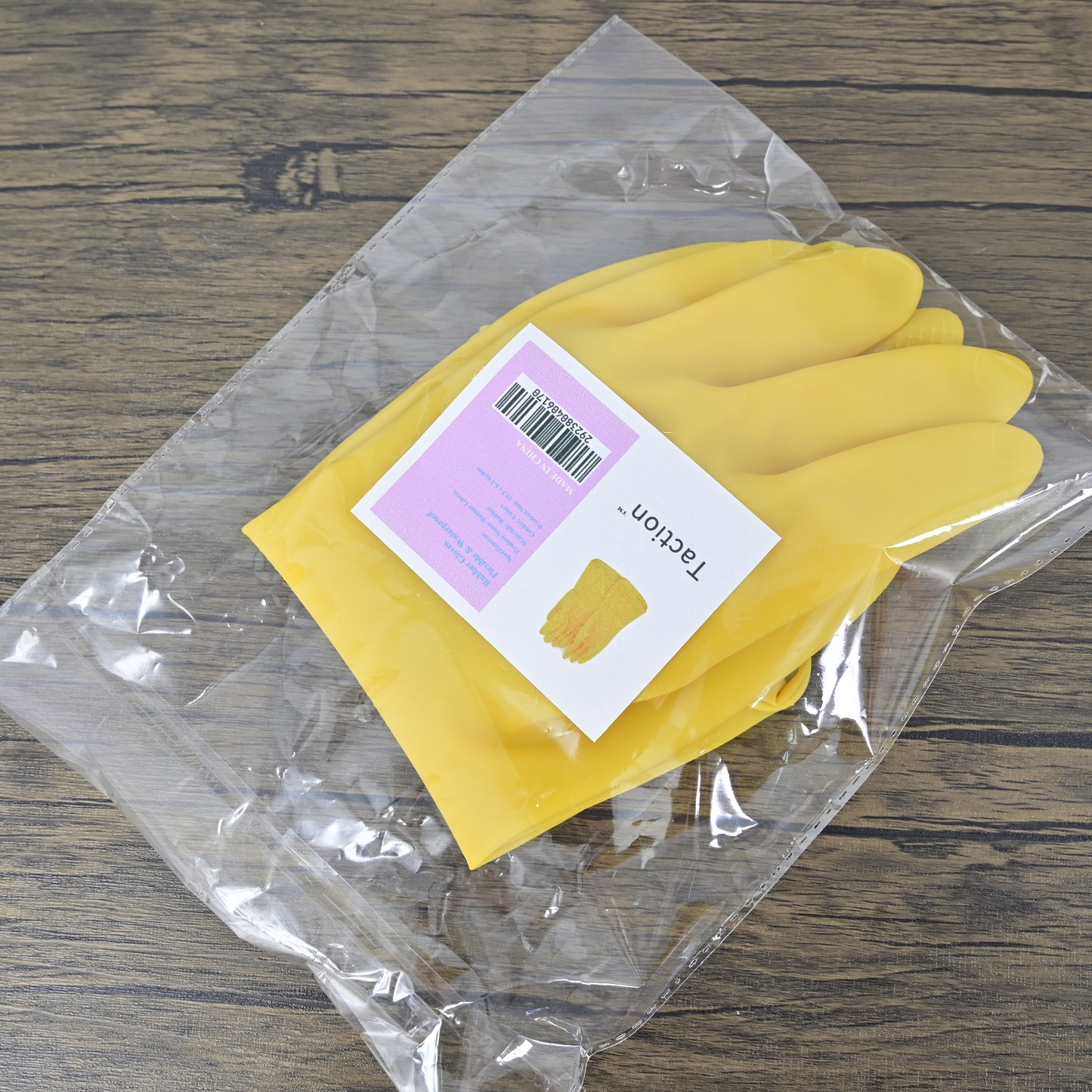 Taction 1 Pair Everyday Protection Reuseable Rubber Cleaning Gloves Household Gloves in Yellow