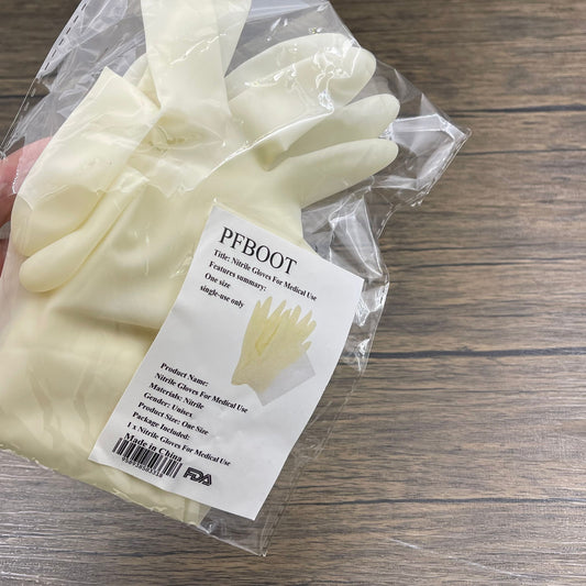 PFBOOT Durable Medical Nitrile Gloves in Light Yellow