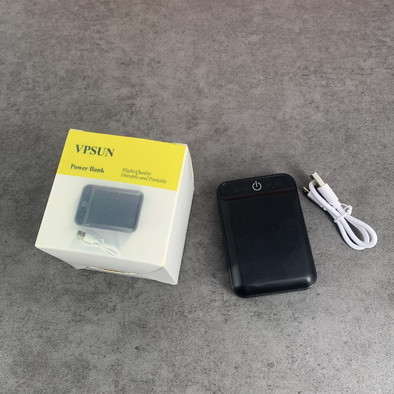 VPSUN Portable Charger Power Bank Portable Large Capacity Power Bank In Black