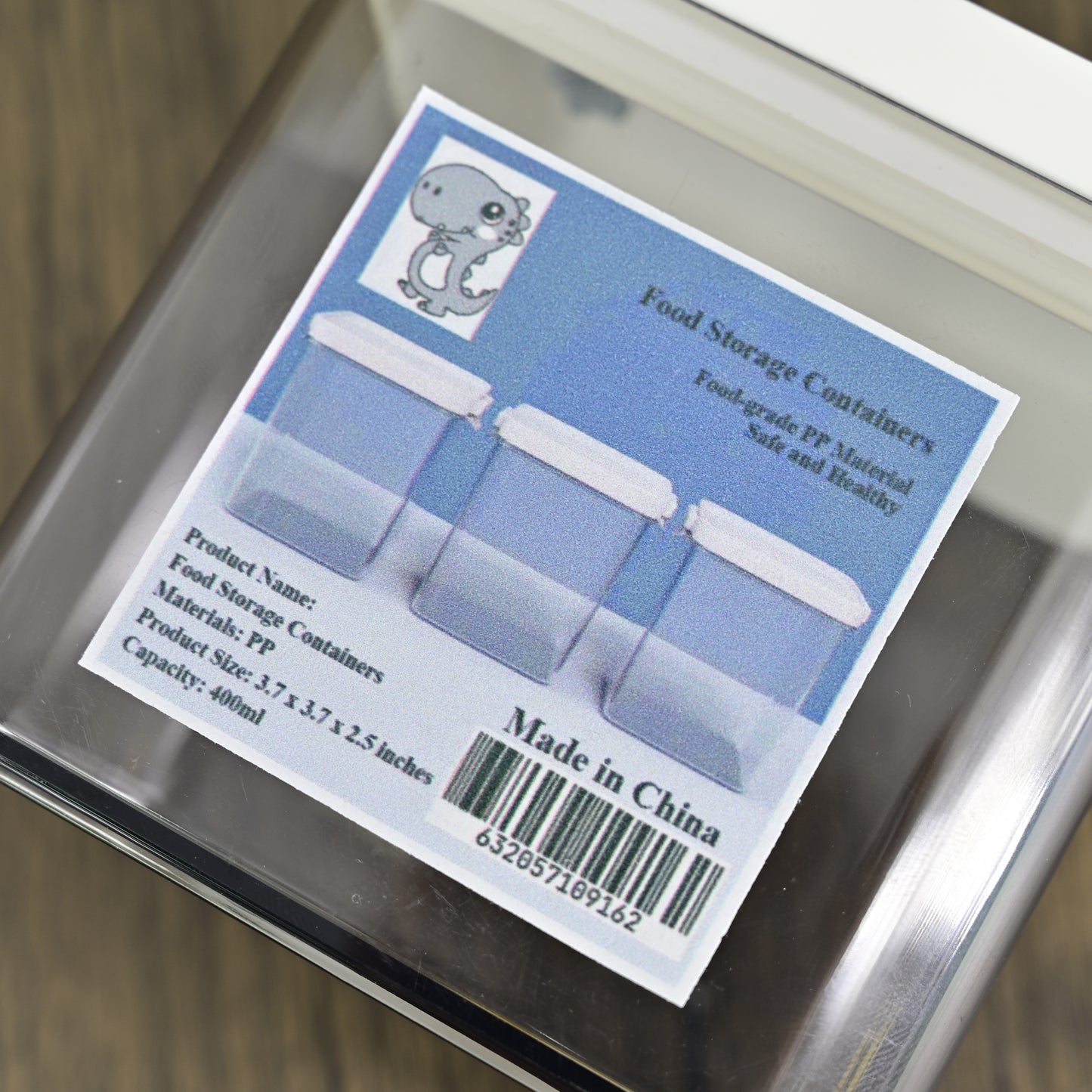 Little Dinosaur Image Transparent Plastic Dry Food Storage Box